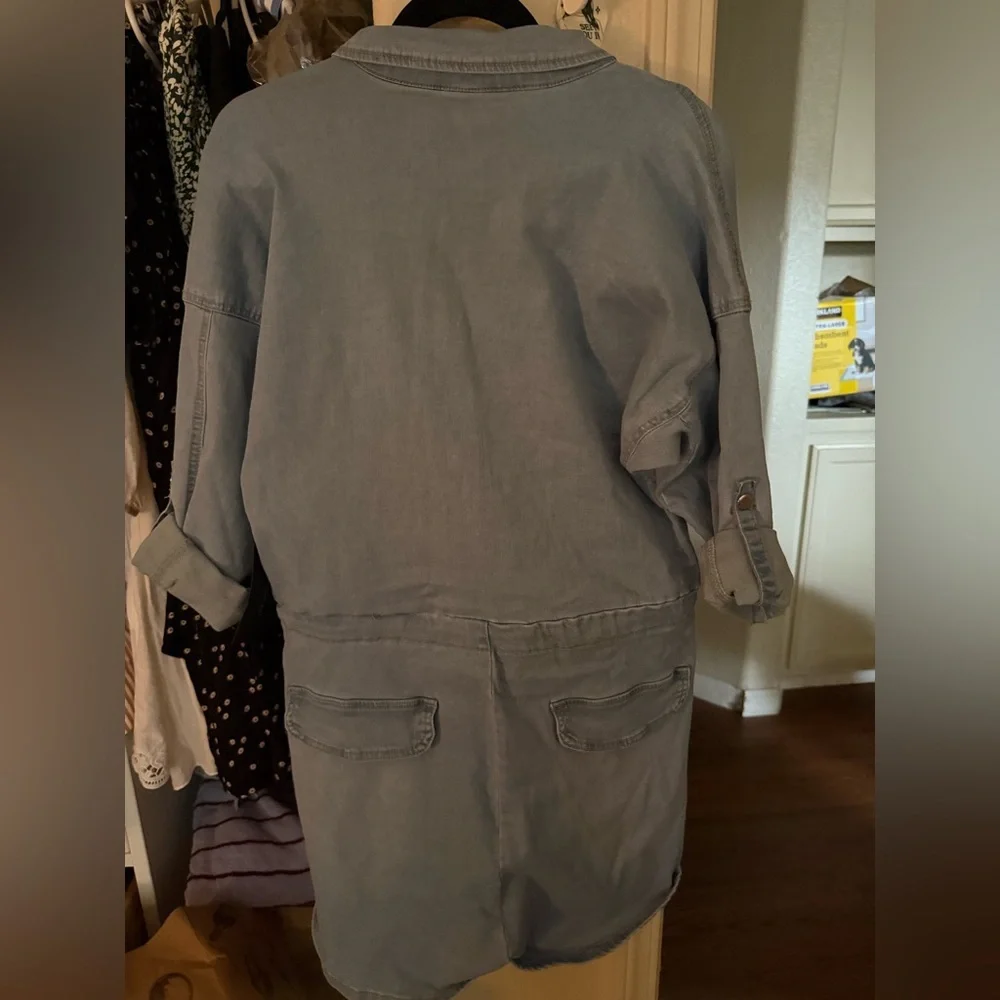 American Bazi Light Blue Denim Romper - Picture 3 of 3